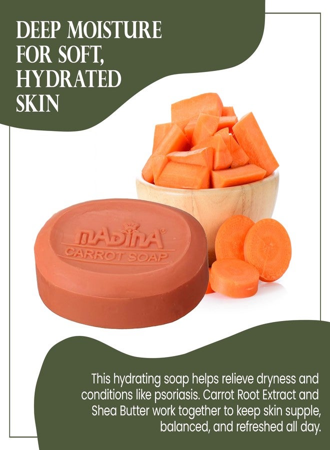 مدينة صابون الجزر من المدينة - زيت بذور الجزر وزبدة الشيا، مرطب، مضاد للشيخوخة، لون البشرة ومرونتها، نباتي، حلال، منظف لطيف، عبوة من 6 قطع (3.5 أونصة لكل قطعة) - Image 4